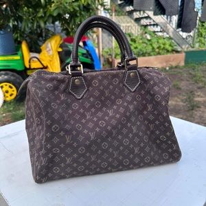 Louis Vuitton Speedy Bandouliere Cloth Handbag